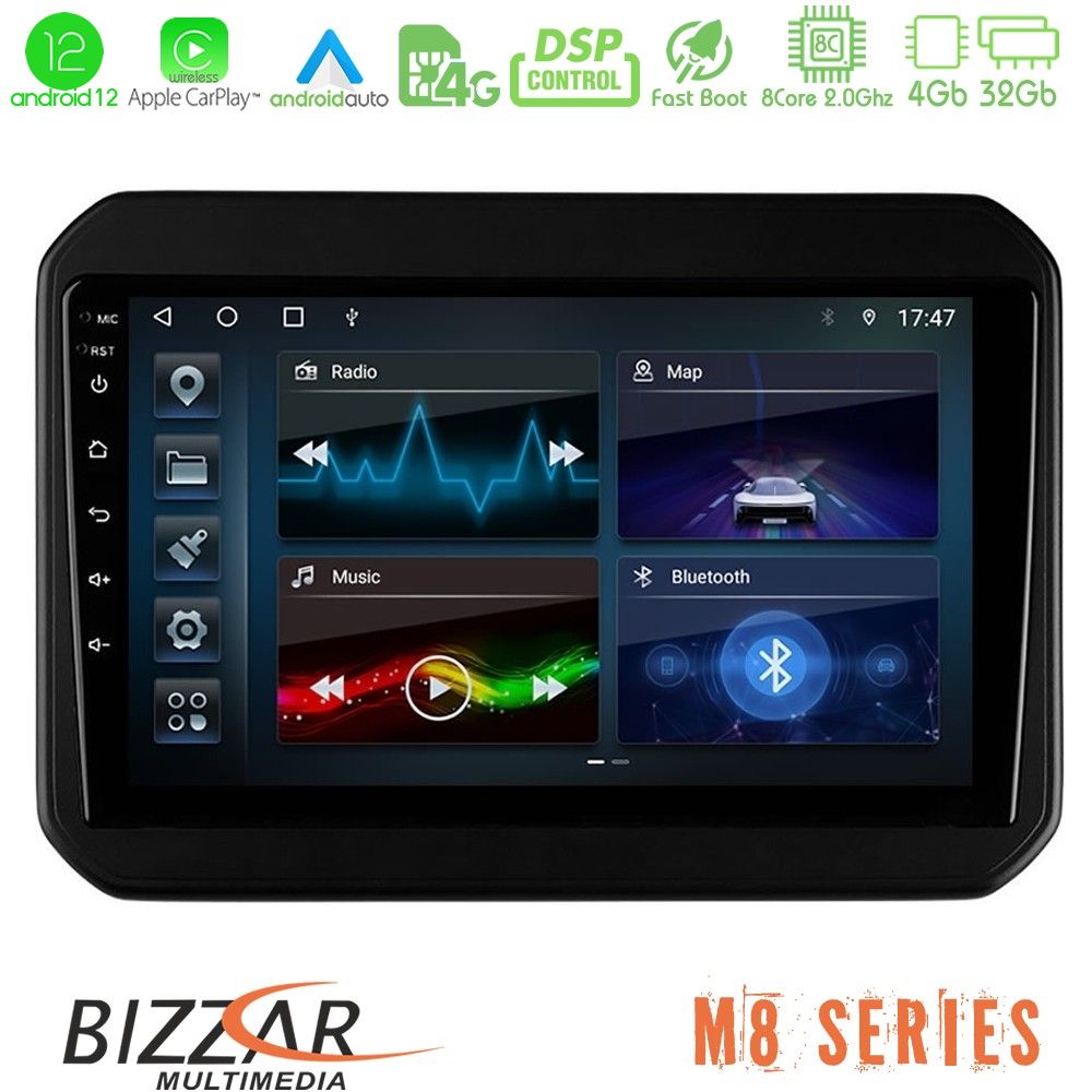 Bizzar M8 Series Suzuki Ignis 8core Android12 4+32GB Navigation Multimedia Tablet 9" - U-M8-SZ580