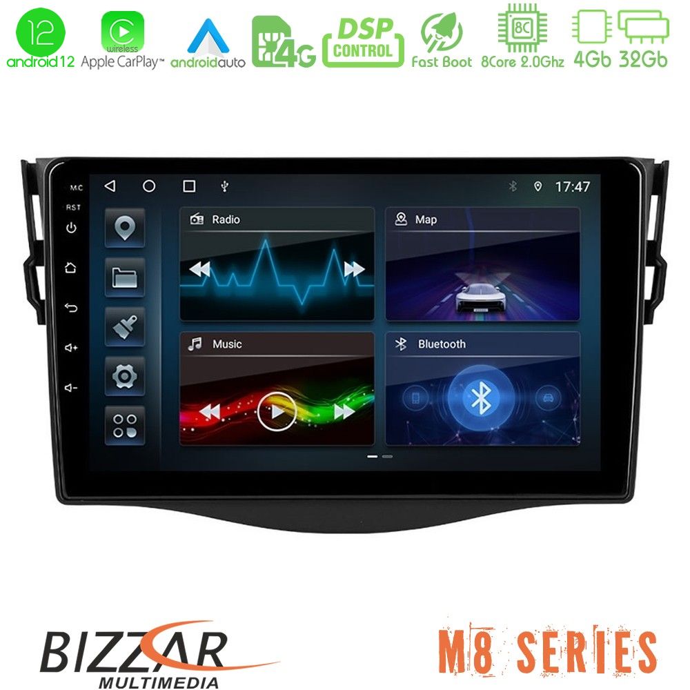 Bizzar M8 Series Toyota RAV4 8core Android12 4+32GB Navigation Multimedia 9" - U-M8-TY0530