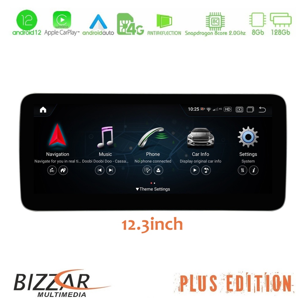 Bizzar OEM Mercedes A/CLA/GLA Class NTG4.5 Android12 (8+128GB) Navigation Multimedia 12