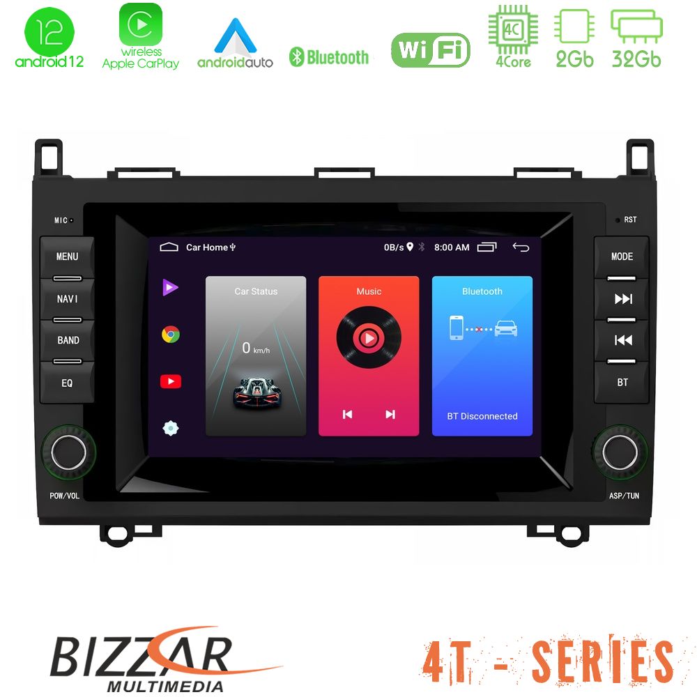 Bizzar OEM Mercedes A/B/Sprinter/Vito 4core Android12 2+32GB Navigation Multimedia Deckless 7" με Carplay/AndroidAuto - U-4T-MB16