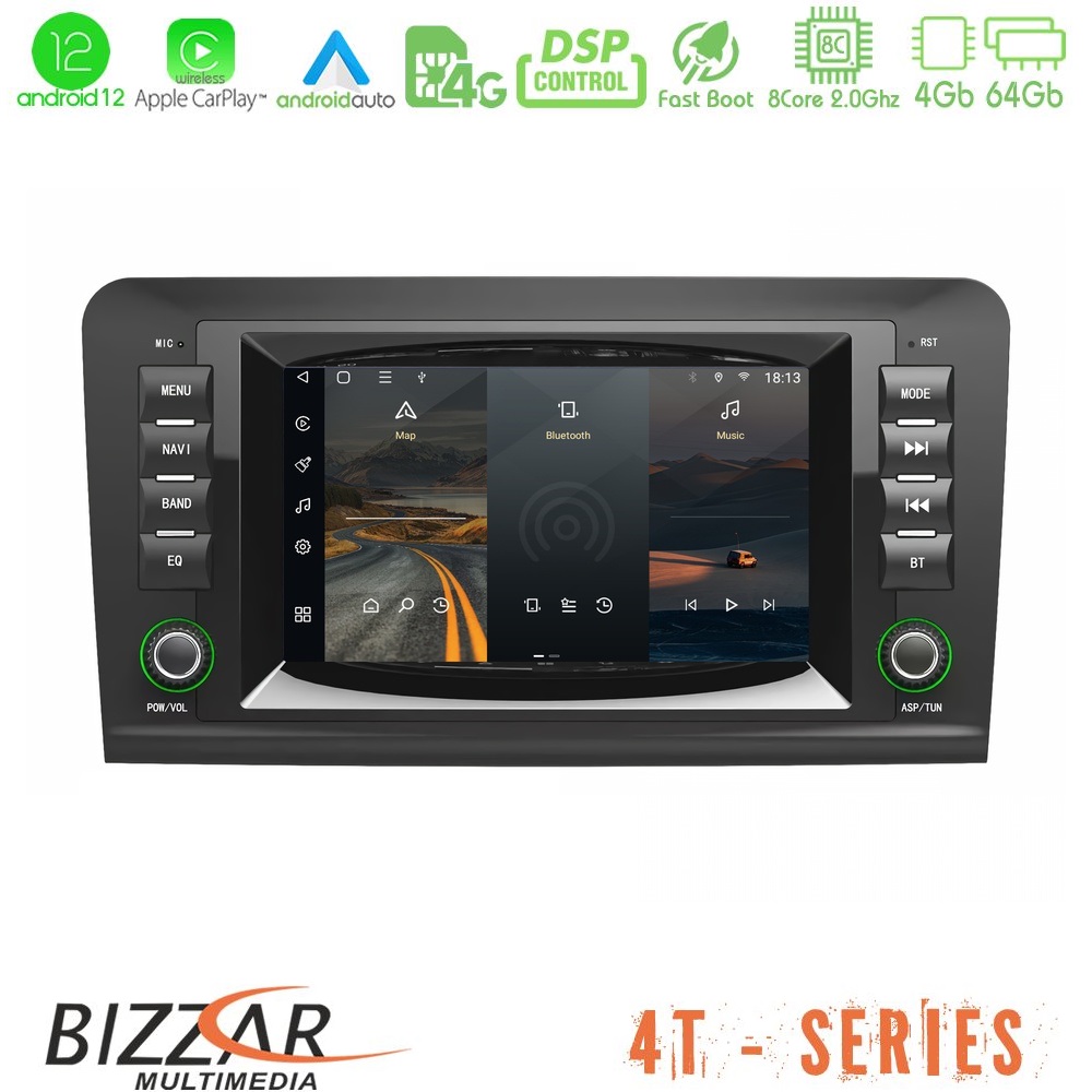 Bizzar OEM Mercedes ML/GL Class (W164) 8core Android12 4+64GB Navigation Multimedia Deckless 7" με Carplay/AndroidAuto - U-8T-MB58