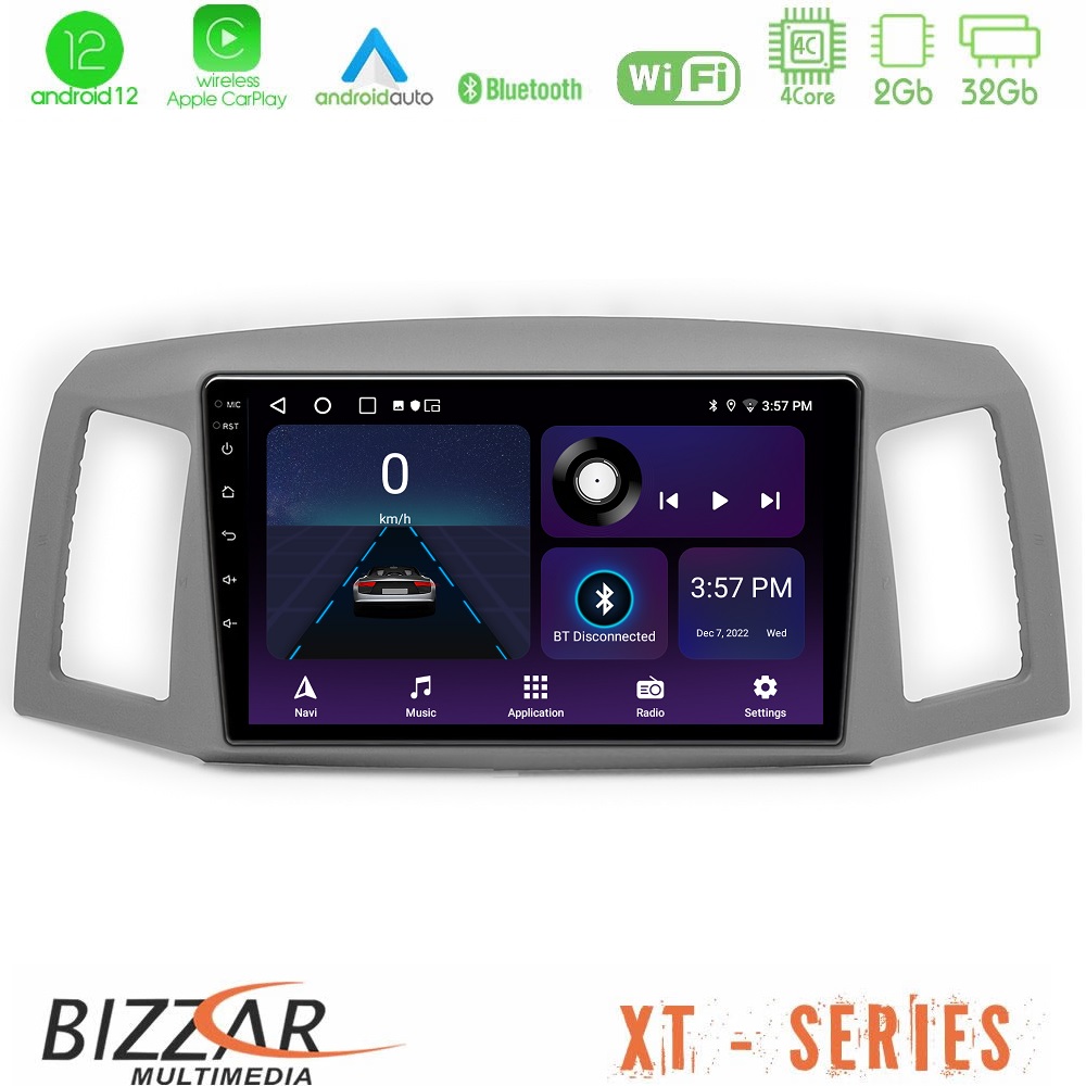 Bizzar XT Series Jeep Grand Cherokee 2005-2007 4Core Android12 2+32GB Navigation Multimedia Tablet 10" - U-XT-JP1152