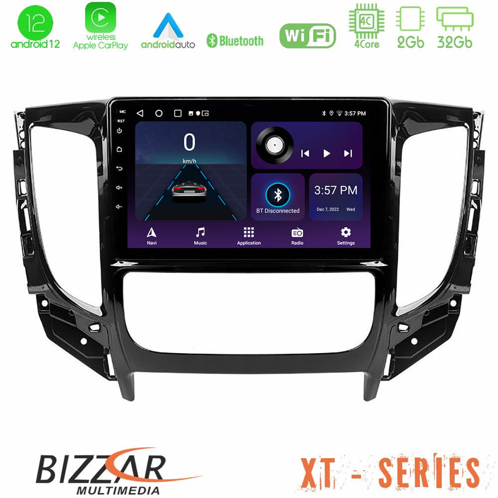 Bizzar XT Series Mitsubishi L200 2016-> & Fiat Fullback (Auto A/C) 4Core Android12 2+32GB Navigation Multimedia Tablet 9" - U-XT-MT0719