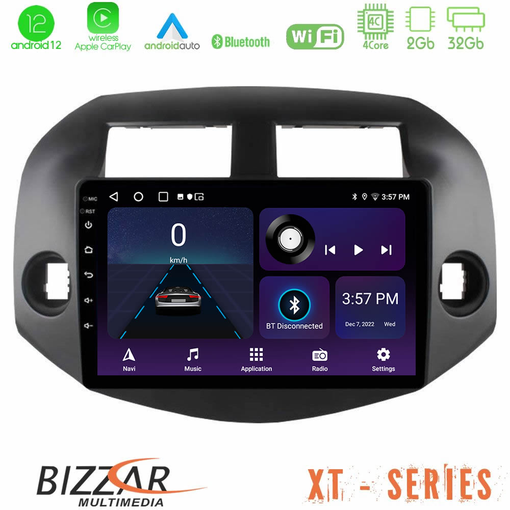 Bizzar XT Series Toyota Rav4 2006-2012 4Core Android12 2+32GB Navigation Multimedia Tablet 10" - U-XT-TY0165