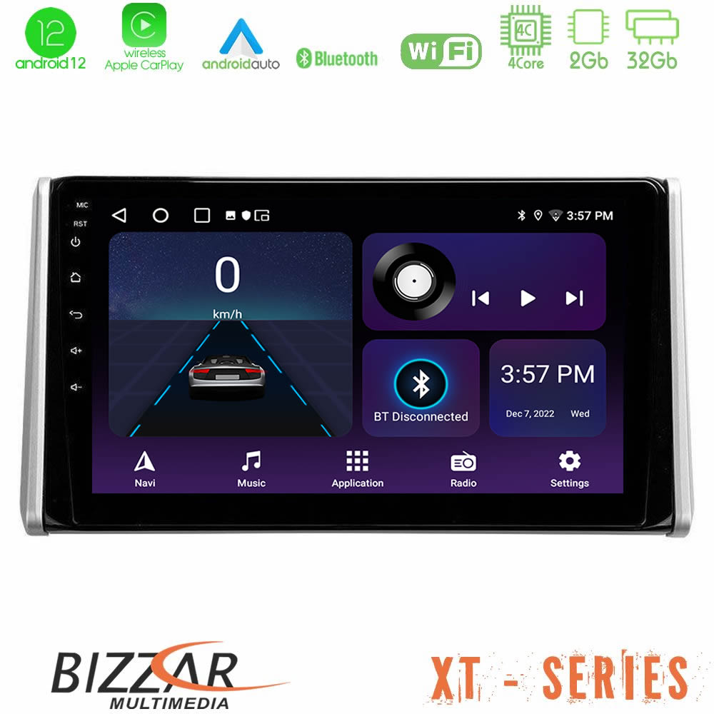Bizzar XT Series Toyota RAV4 2019-2023 4Core Android12 2+32GB Navigation Multimedia Tablet 10" - U-XT-TY0542