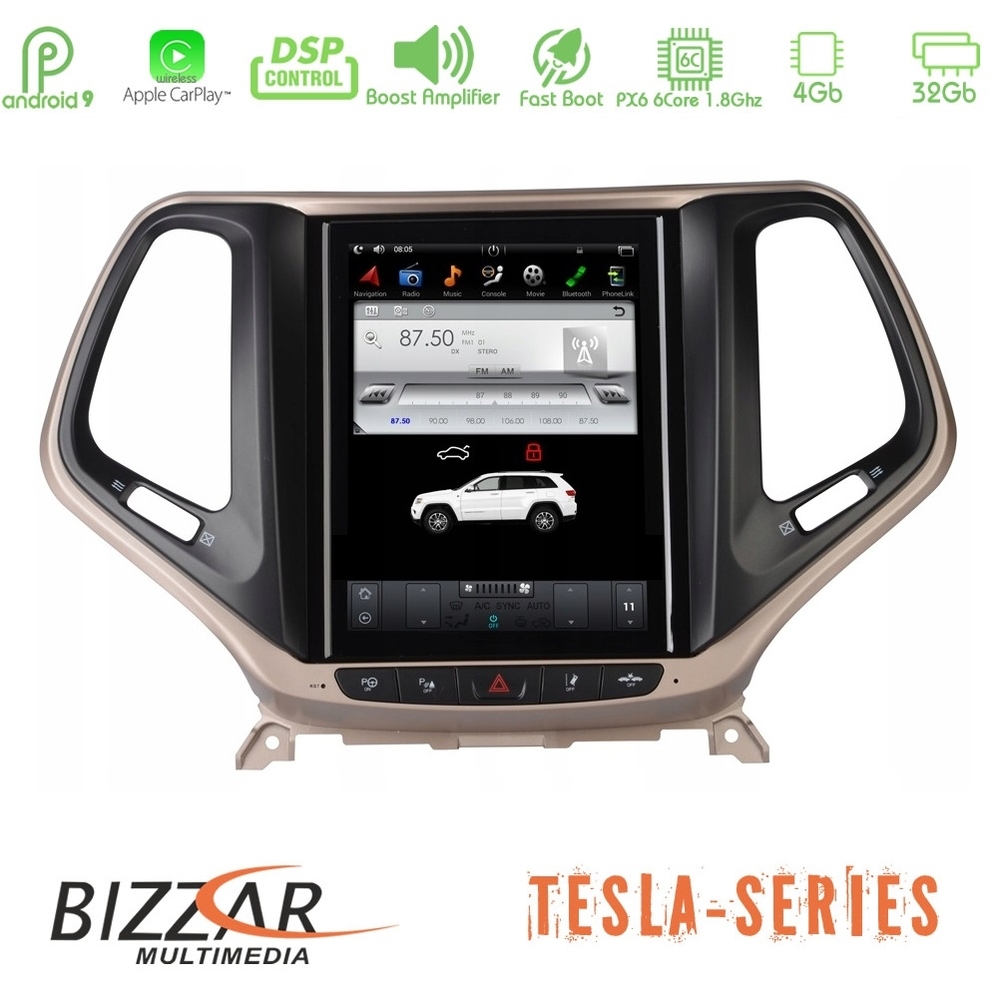 Bizzar Jeep Cherokee 2014-2019 Tesla 10.4" Navigation - U-BZ-TS-JP18X