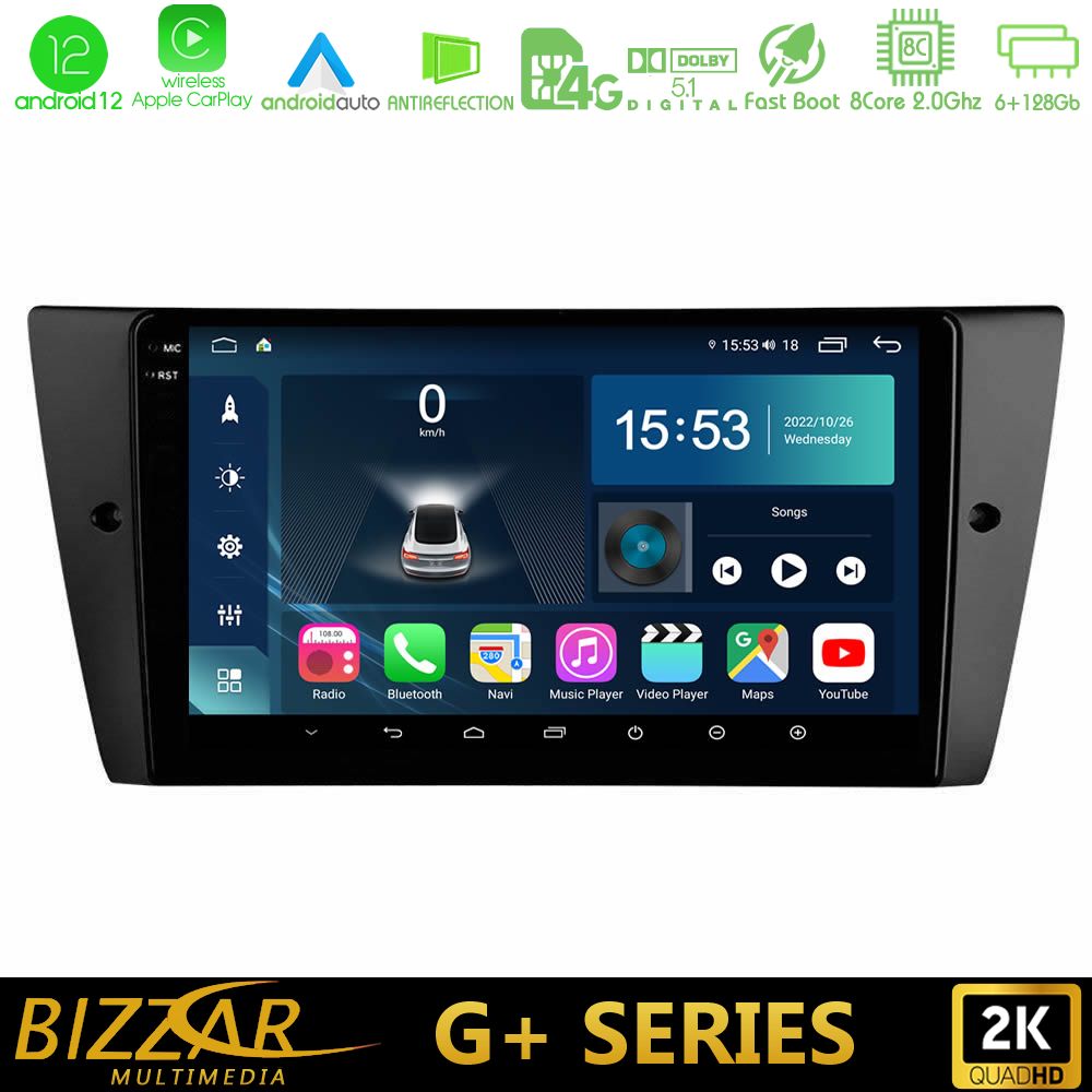Bizzar G+ Series BMW 3 Series 2006-2011 8core Android12 6+128GB Navigation Multimedia Tablet 9" - U-G-BM0751