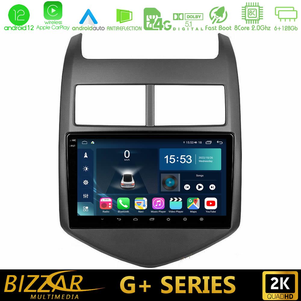 Bizzar G+ Series Chevrolet Aveo 2011-2017 8core Android12 6+128GB Navigation Multimedia Tablet 9" - U-G-CV0243