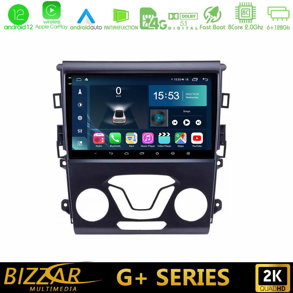 Bizzar G+ Series Ford Mondeo 2014-2017 8core Android12 6+128GB Navigation Multimedia Tablet 9 - U-G-FD0106