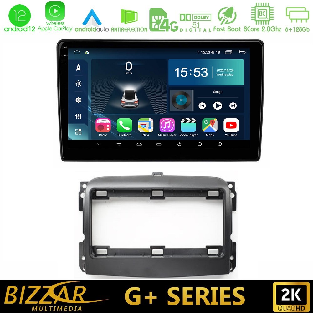 Bizzar G+ Series Fiat 500L 8core Android12 6+128GB Navigation Multimedia Tablet 10" - U-G-FT410