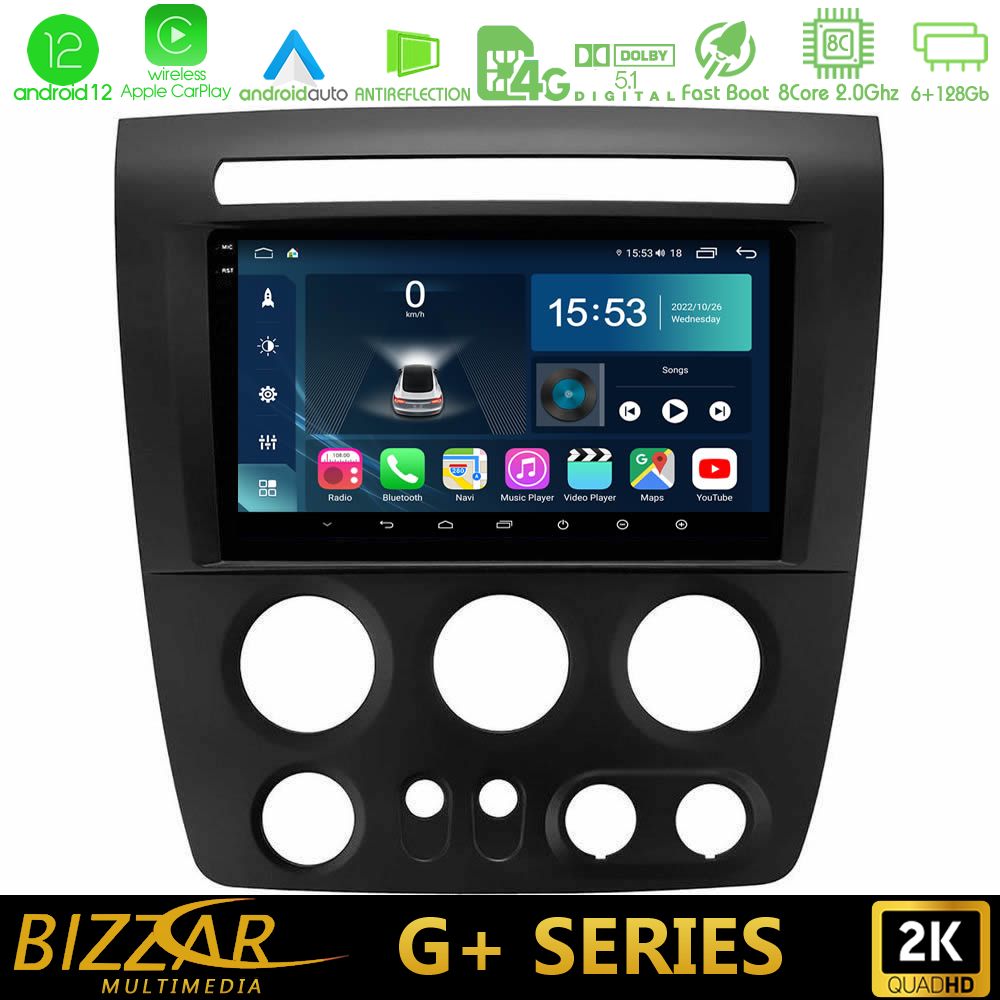 Bizzar G+ Series Hummer H3 2005-2009 8core Android12 6+128GB Navigation Multimedia Tablet 9" - U-G-HU003N