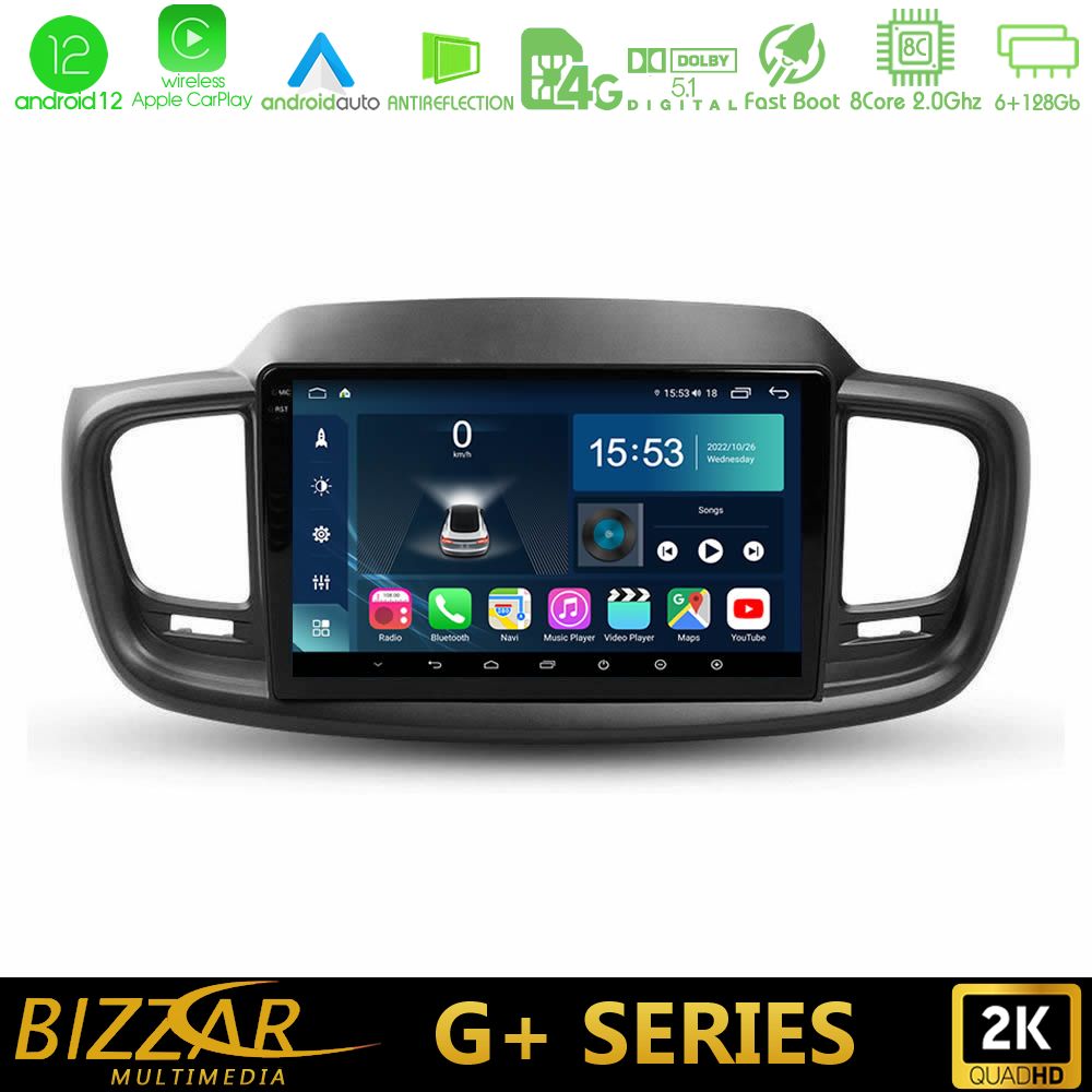 Bizzar G+ Series Kia Sorento 2018-2021 8Core Android12 6+128GB Navigation Multimedia Tablet 9" - U-G-KI0248
