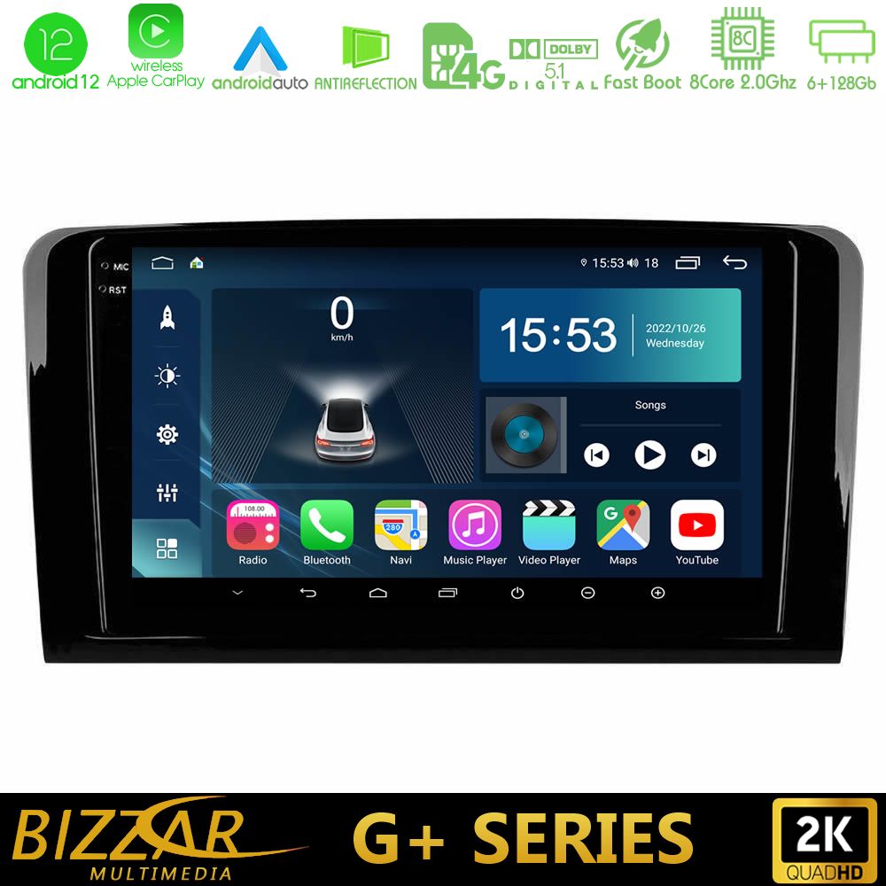 Bizzar G+ Series Mercedes ML/GL Class 8core Android12 6+128GB Navigation Multimedia Tablet 9" - U-G-MB0761