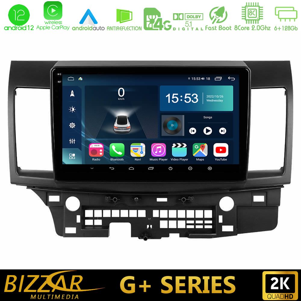 Bizzar G+ Series Mitsubishi Lancer 2008 – 2015 8core Android12 6+128GB Navigation Multimedia Tablet 10" - U-G-MT232