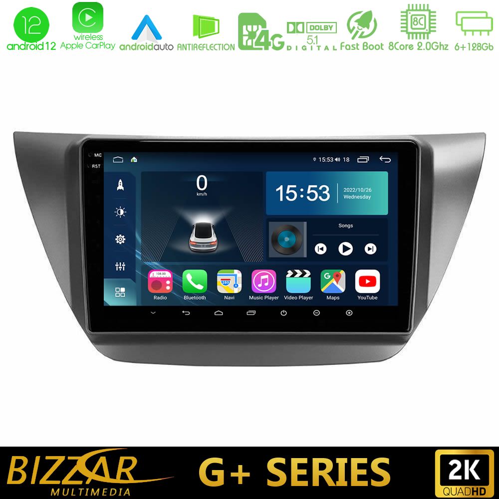 Bizzar G+ Series Mitsubishi Lancer 2004 – 2008 8core Android12 6+128GB Navigation Multimedia Tablet 9" - U-G-MT608