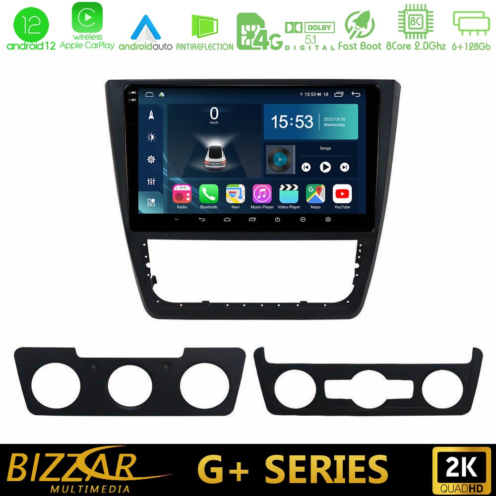 Bizzar G+ Series Skoda Yeti 2009-> 8core Android12 6+128GB Navigation Multimedia Tablet 10" - U-G-SK0151
