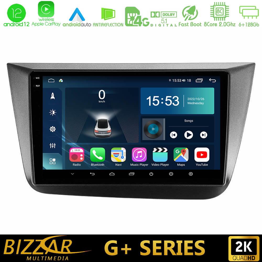 Bizzar G+ Series Seat Altea 2004-2015 8core Android12 6+128GB Navigation Multimedia Tablet 9" - U-G-ST0840