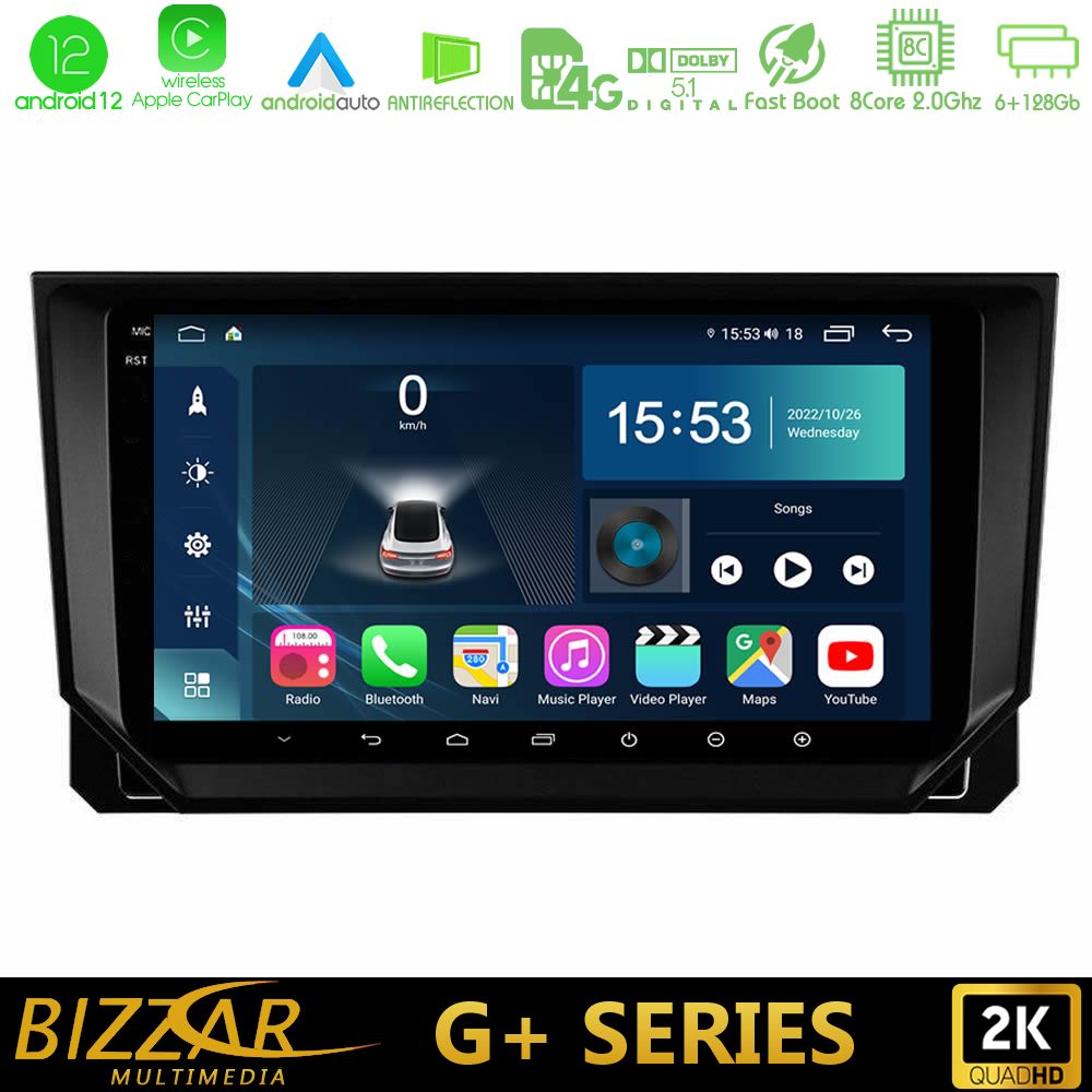 Bizzar G+ Series Seat Arona/Ibiza 8core Android12 6+128GB Navigation Multimedia Tablet 9" - U-G-ST0888