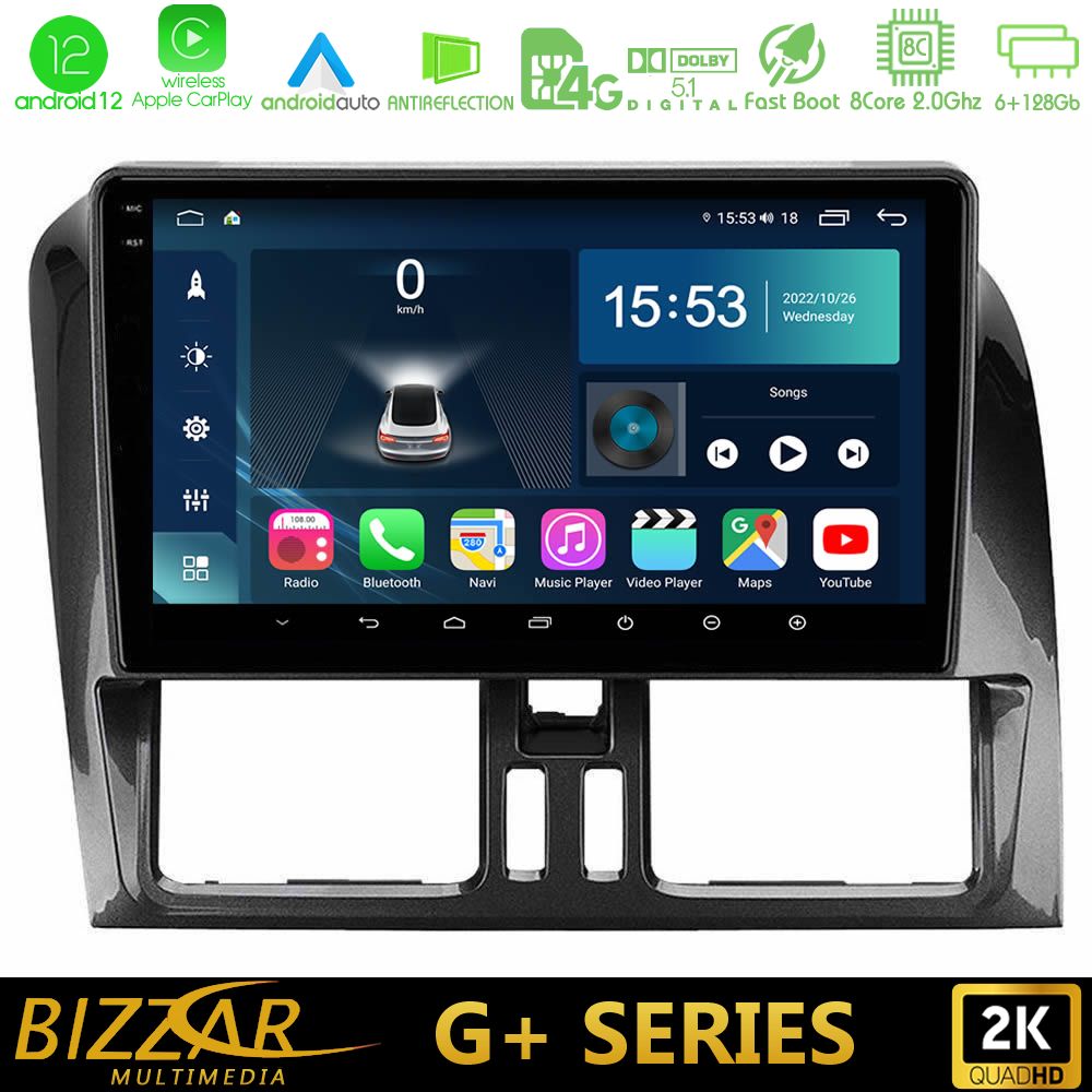 Bizzar G+ Series Volvo XC60 2009-2012 8core Android12 6+128GB Navigation Multimedia Tablet 9" - U-G-VL0468