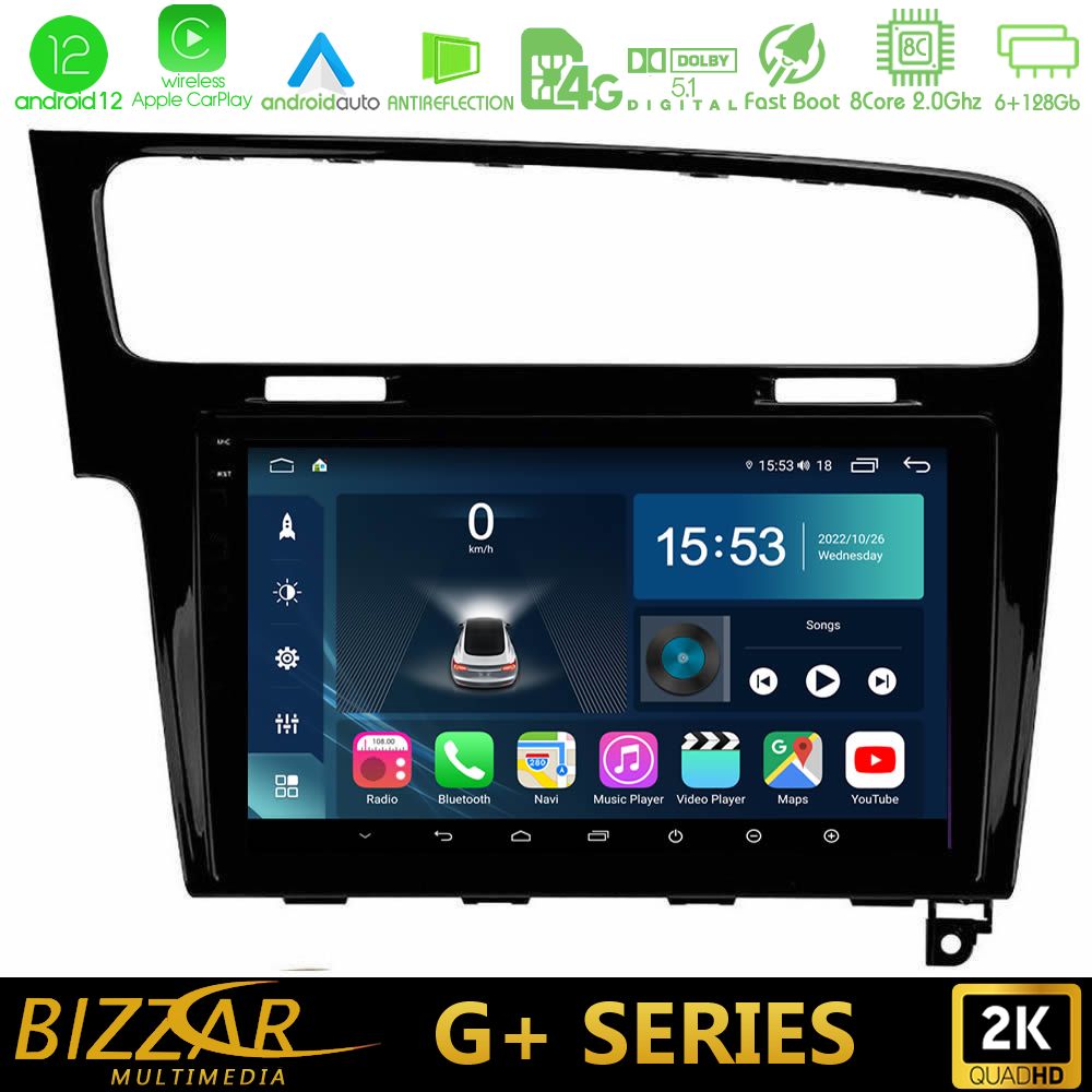 Bizzar G+ Series VW GOLF 7 8core Android12 6+128GB Navigation Multimedia Tablet 10" - U-G-VW0003PB