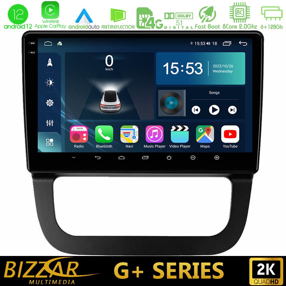 Bizzar G+ Series VW Jetta 8core Android12 6+128GB Navigation Multimedia Tablet 10" - U-G-VW087T