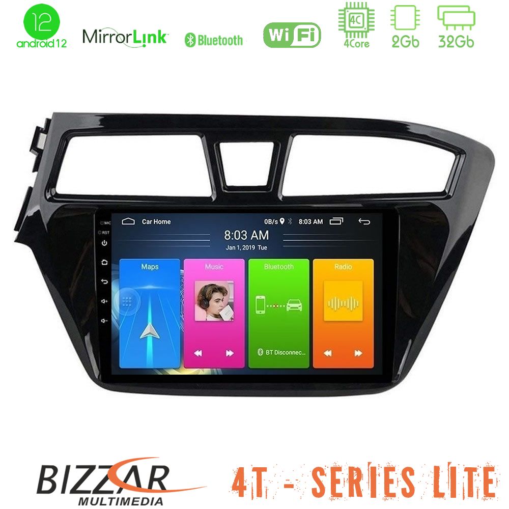 Bizzar 4T Series Hyundai i20 2014-2018 4Core Android12 2+32GB Navigation Multimedia Tablet 9" - U-LVB-HY1143