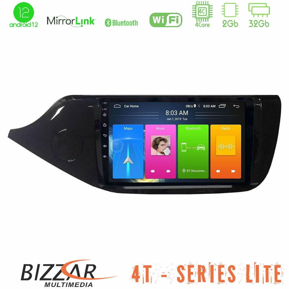Bizzar 4T Series Kia Ceed 2013-2017 4core Android12 2+32GB Navigation Multimedia Tablet 9″ - U-LVB-KI0610