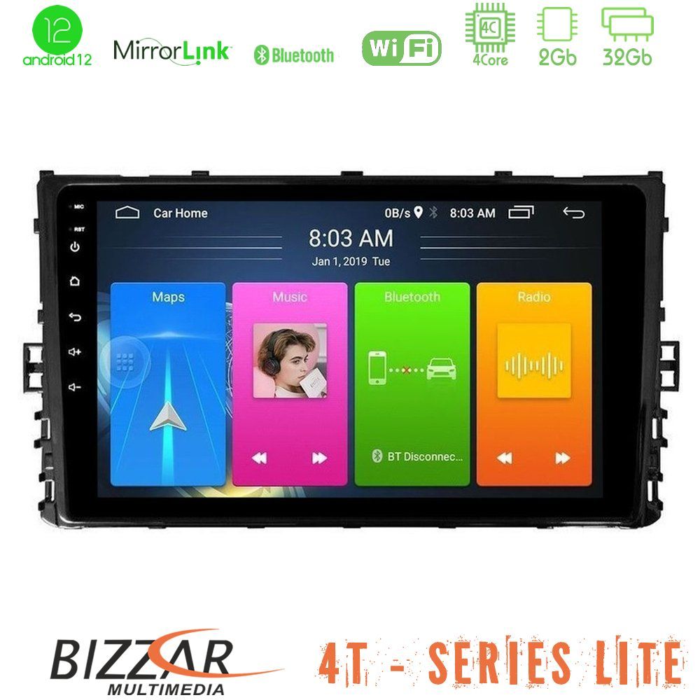 Bizzar 4T Series VW MQB 2017-> 4core Android12 2+32GB Navigation Multimedia Tablet 9" - U-LVB-VW0333