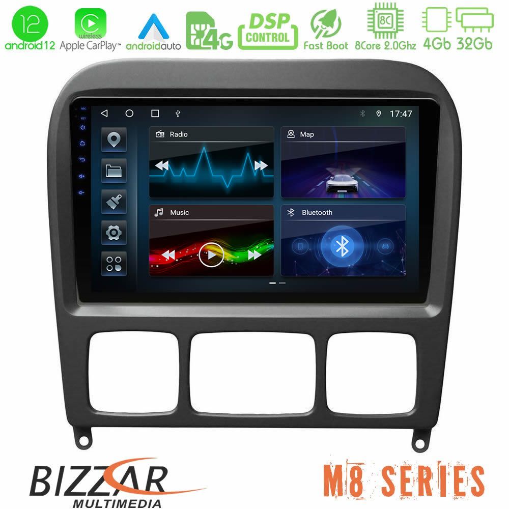 Bizzar M8 Series Mercedes S Class 1999-2004 (W220) 8Core Android12 4+32GB Navigation Multimedia Tablet 9″ - U-M8-MB0765B