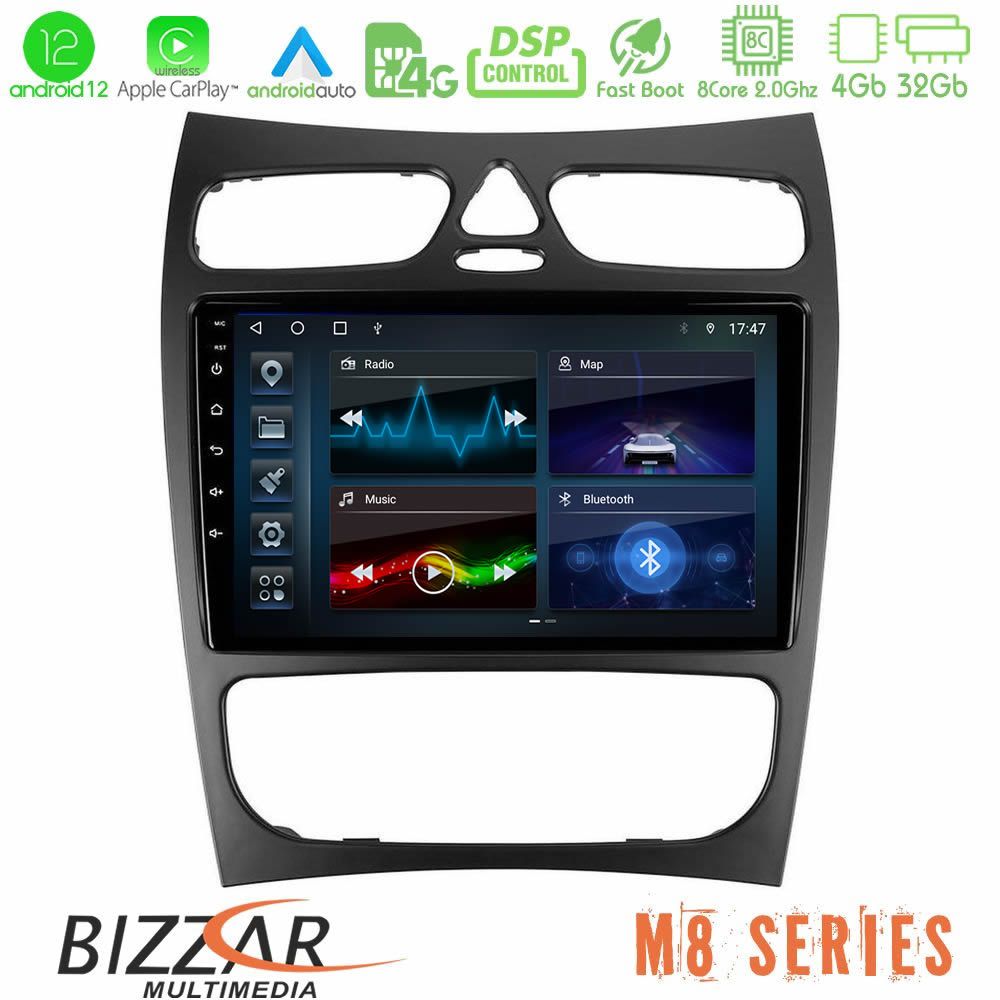Bizzar M8 Series Mercedes CLK Class W209 2000-2004 8core Android12 4+32GB Navigation Multimedia Tablet 9" - U-M8-MB1452