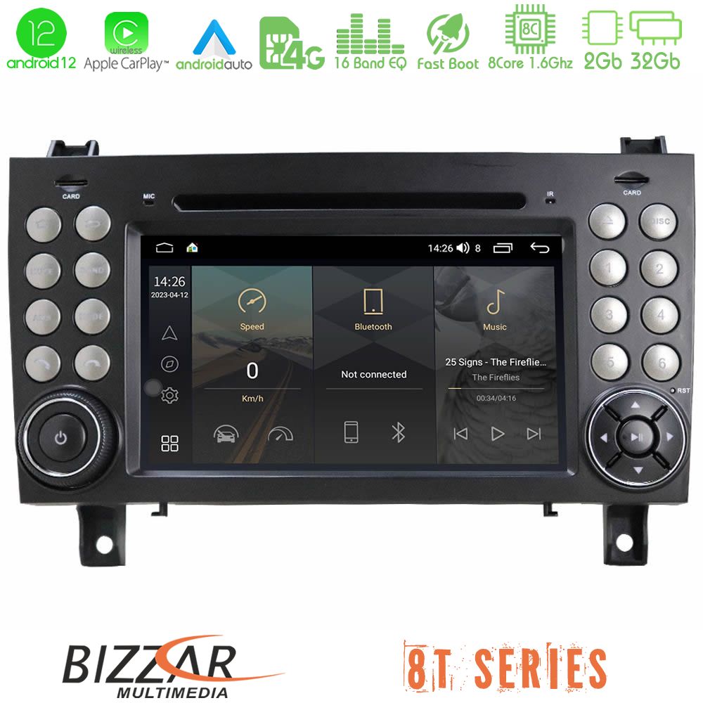 Bizzar OEM Mercedes SLK Class 8core Android12 2+32GB Navigation Multimedia Deckless 7" με Carplay/AndroidAuto - U-MTT-MB9576