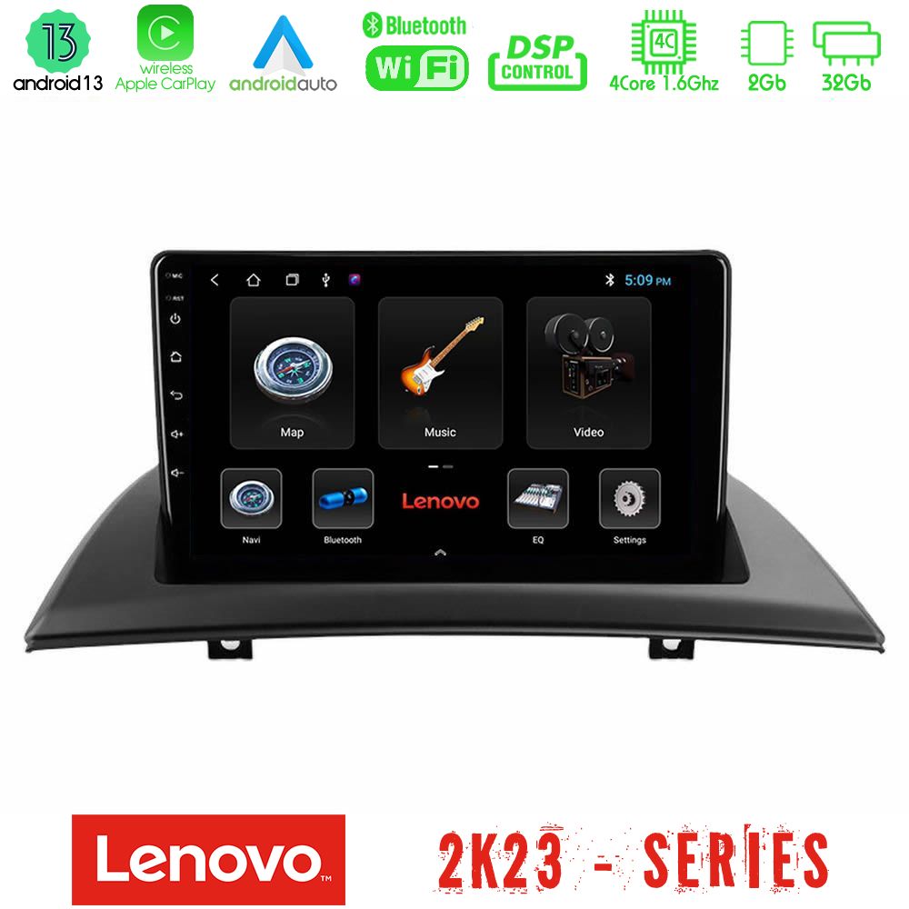 Lenovo Car Pad BMW E83 4Core Android 13 2+32GB Navigation Multimedia Tablet 9" - U-LEN-BM0780