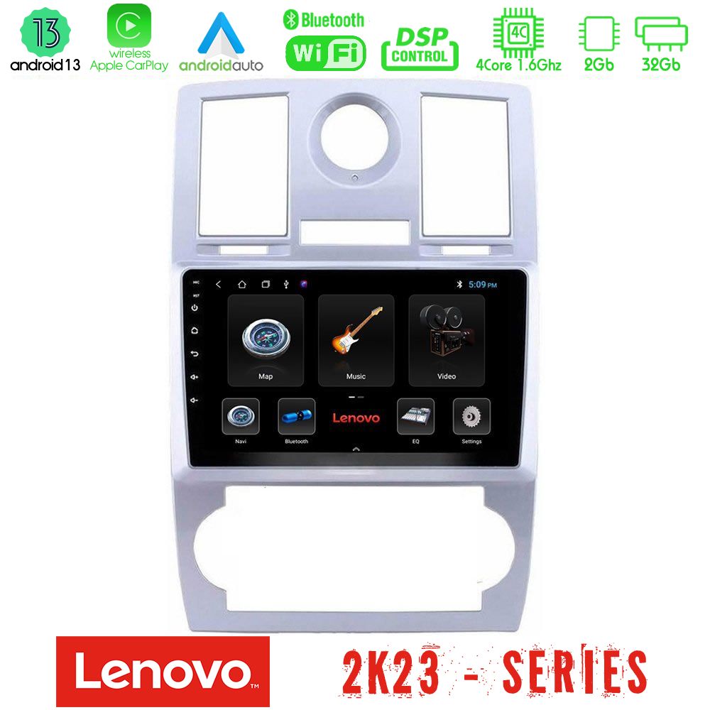Lenovo Car Pad Chrysler 300C 4Core Android 13 2+32GB Navigation Multimedia Tablet 9" - U-LEN-CH0743