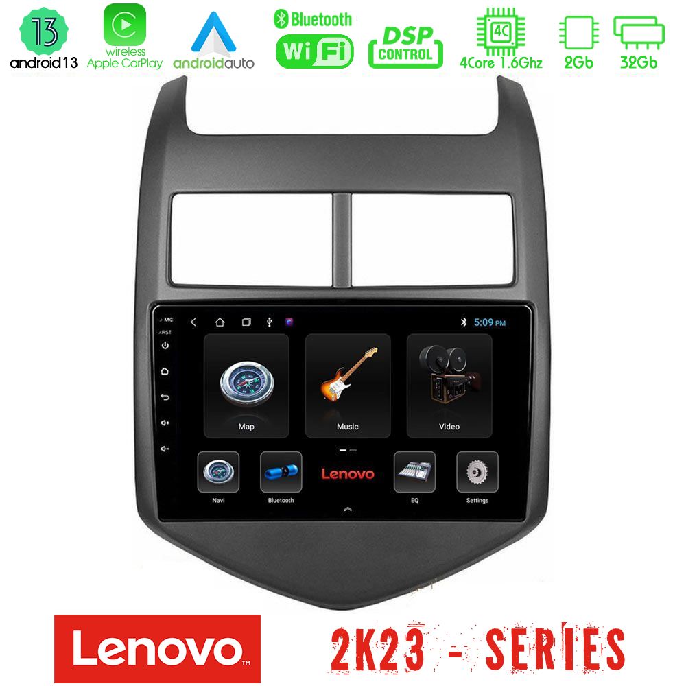 Lenovo Car Pad Chevrolet Aveo 2011-2017 4Core Android 13 2+32GB Navigation Multimedia Tablet 9" - U-LEN-CV0243