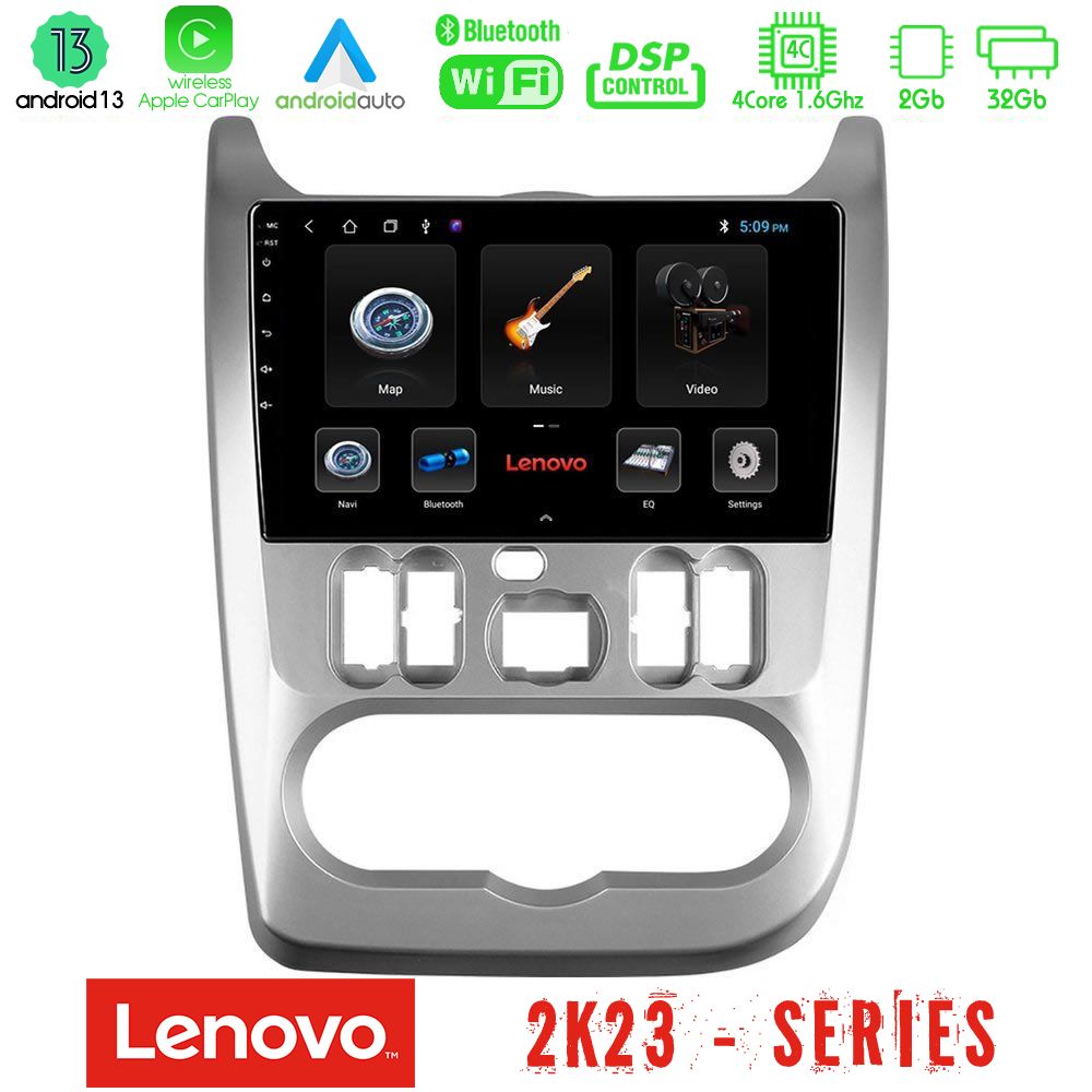 Lenovo Car Pad Dacia Duster/Sandero/Logan 4Core Android 13 2+32GB Navigation Multimedia Tablet 9" - U-LEN-DC0766