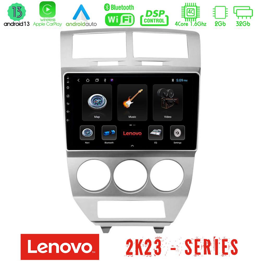 Lenovo Car Pad Dodge Caliber 2006-2011 4Core Android 13 2+32GB Navigation Multimedia Tablet 10" - U-LEN-DG0707