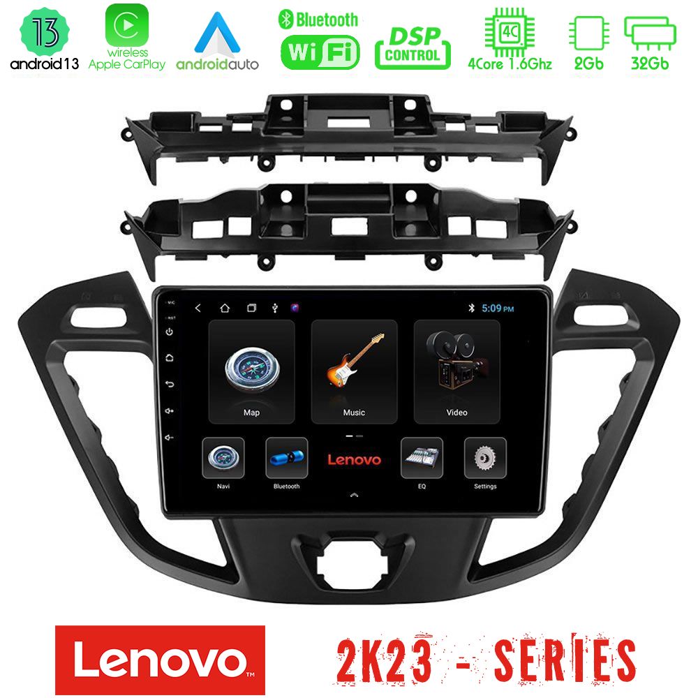 Lenovo Car Pad Ford Transit Custom/Tourneo Custom 4Core Android 13 2+32GB Navigation Multimedia Tablet 9" - U-LEN-FD680