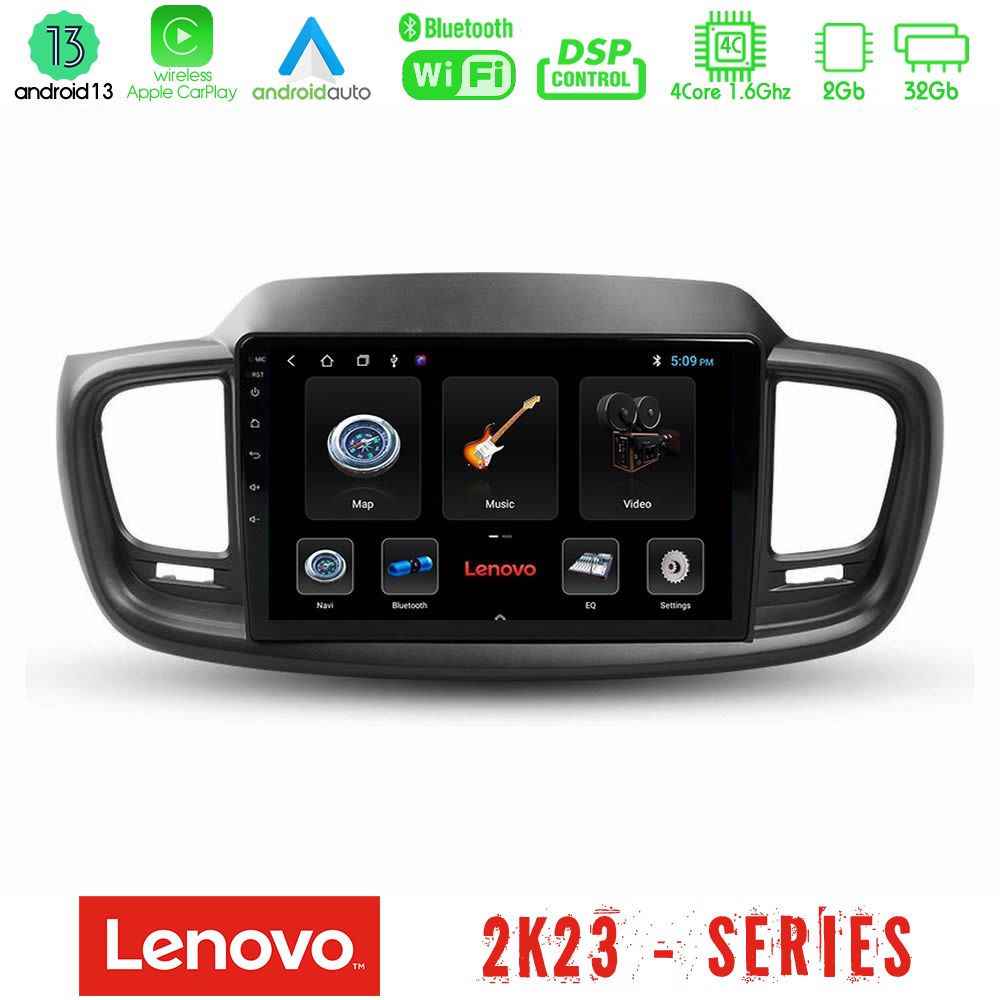 Lenovo Car Pad Kia Sorento 2018-2021 4Core Android 13 2+32GB Navigation Multimedia Tablet 9" - U-LEN-KI0248