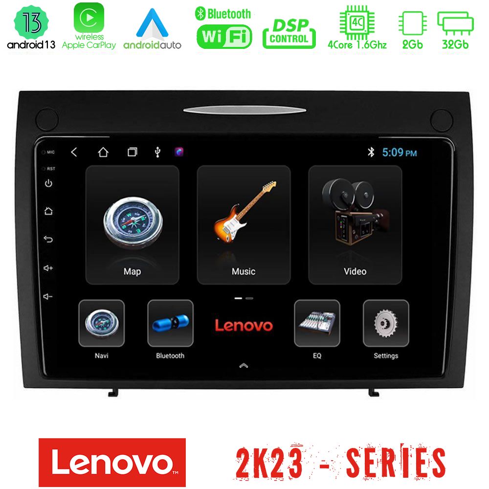 Lenovo Car Pad Mercedes SLK Class 4Core Android 13 2+32GB Navigation Multimedia Tablet 9" - U-LEN-MB0804