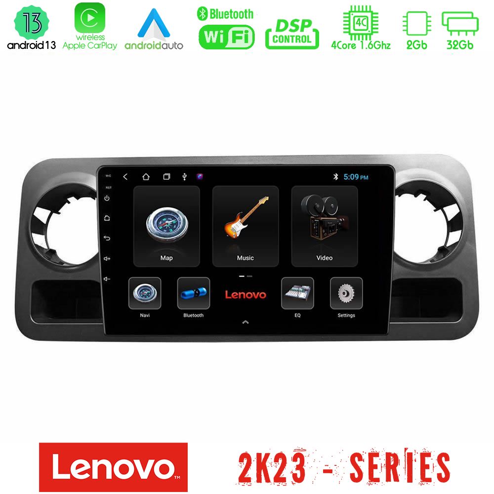 Lenovo Car Pad Mercedes Sprinter W907 4Core Android 13 2+32GB Navigation Multimedia Tablet 10" - U-LEN-MB1463