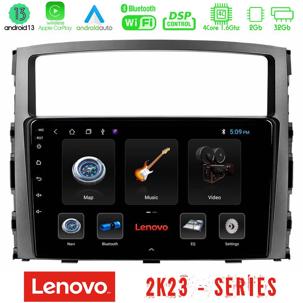 Lenovo Car Pad Mitsubishi Pajero 2008-2009 4core Android 13 2+32GB Navigation Multimedia Tablet 9" - U-LEN-MT0557