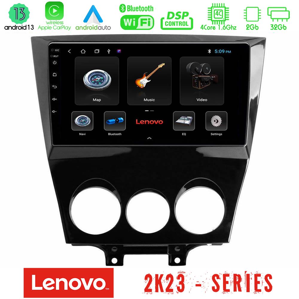 Lenovo Car Pad Mazda RX8 2008-2012 4Core Android 13 2+32GB Navigation Multimedia Tablet 9" - U-LEN-MZ0452