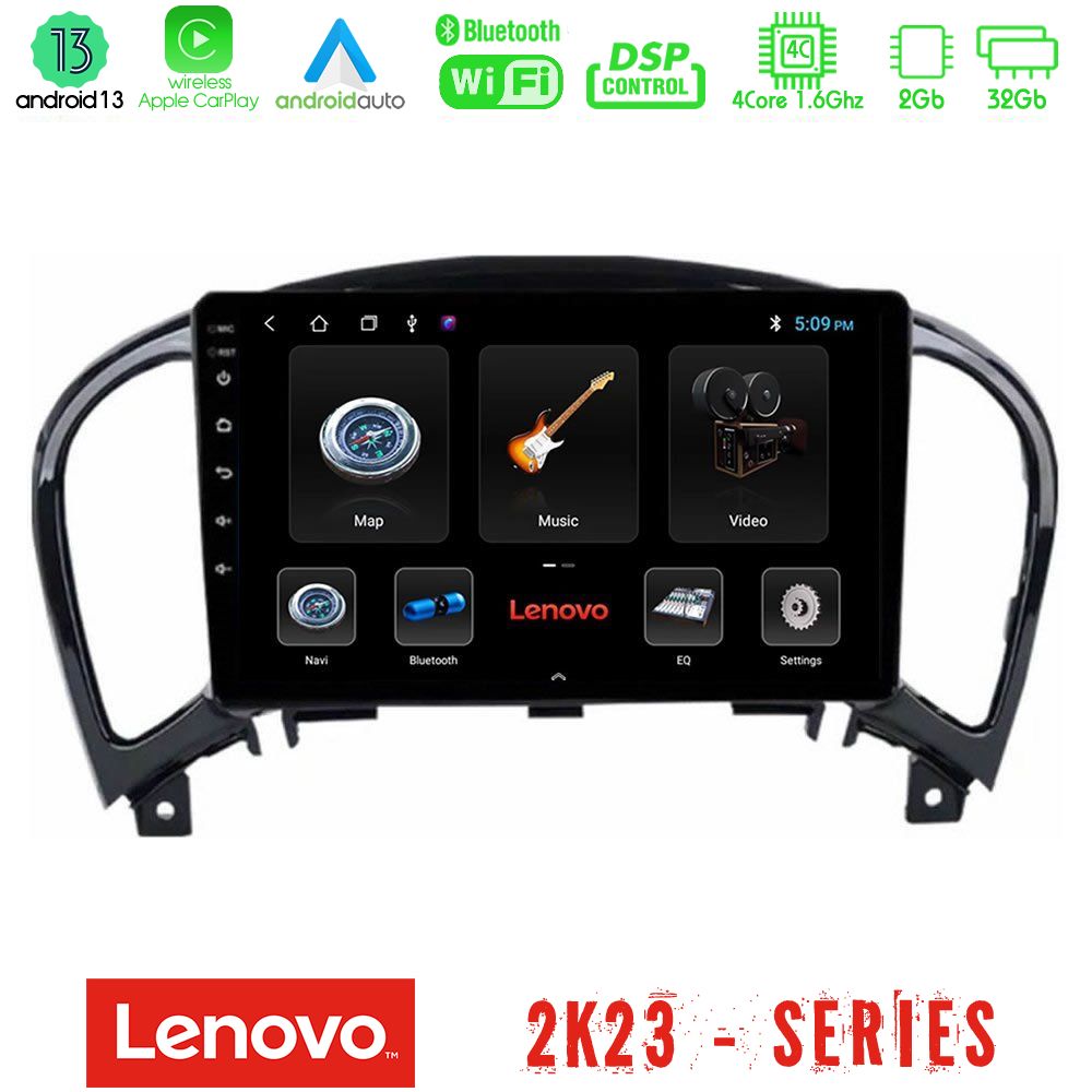 Lenovo Car Pad Nissan Juke 4Core Android 13 2+32GB Navigation Multimedia Tablet 9" - U-LEN-NS0755
