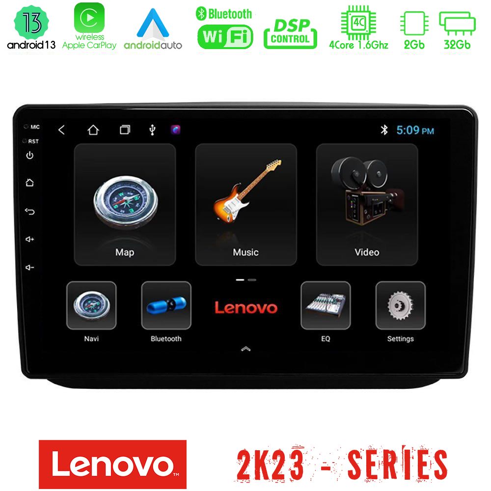 Lenovo Car Pad Skoda Fabia 2007-2014 4Core Android 13 2+32GB Navigation Multimedia Tablet 10" - U-LEN-SK0486