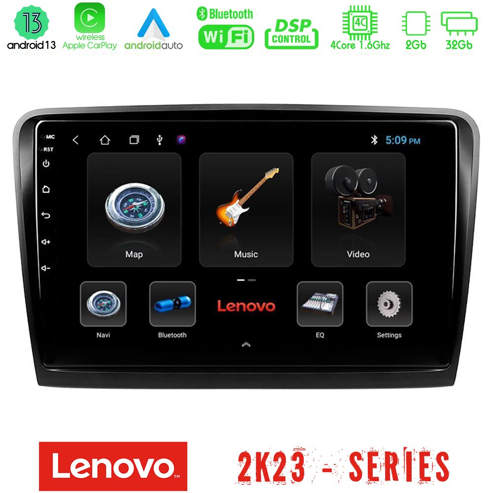 Lenovo Car Pad Skoda Superb 2008-2015 4Core Android 13 2+32GB Navigation Multimedia Tablet 10" - U-LEN-SK0817
