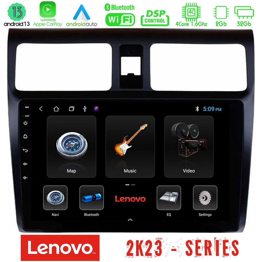 Lenovo Car Pad Suzuki Swift 2005-2010 4Core Android 13 2+32GB Navigation Multimedia Tablet 10" - U-LEN-SZ0255