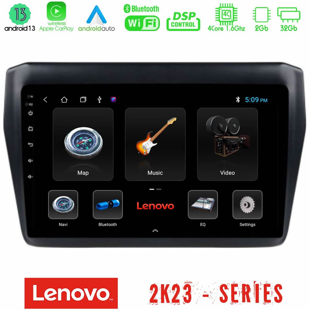 Lenovo Car Pad Suzuki Swift 2017-2023 4Core Android 13 2+32GB Navigation Multimedia Tablet 9" - U-LEN-SZ0522