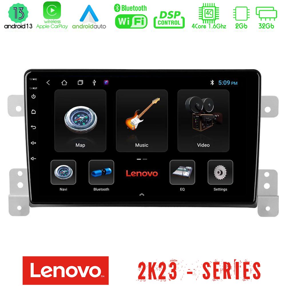 Lenovo Car Pad Suzuki Grand Vitara 4Core Android 13 2+32GB Navigation Multimedia Tablet 9" - U-LEN-SZ0630