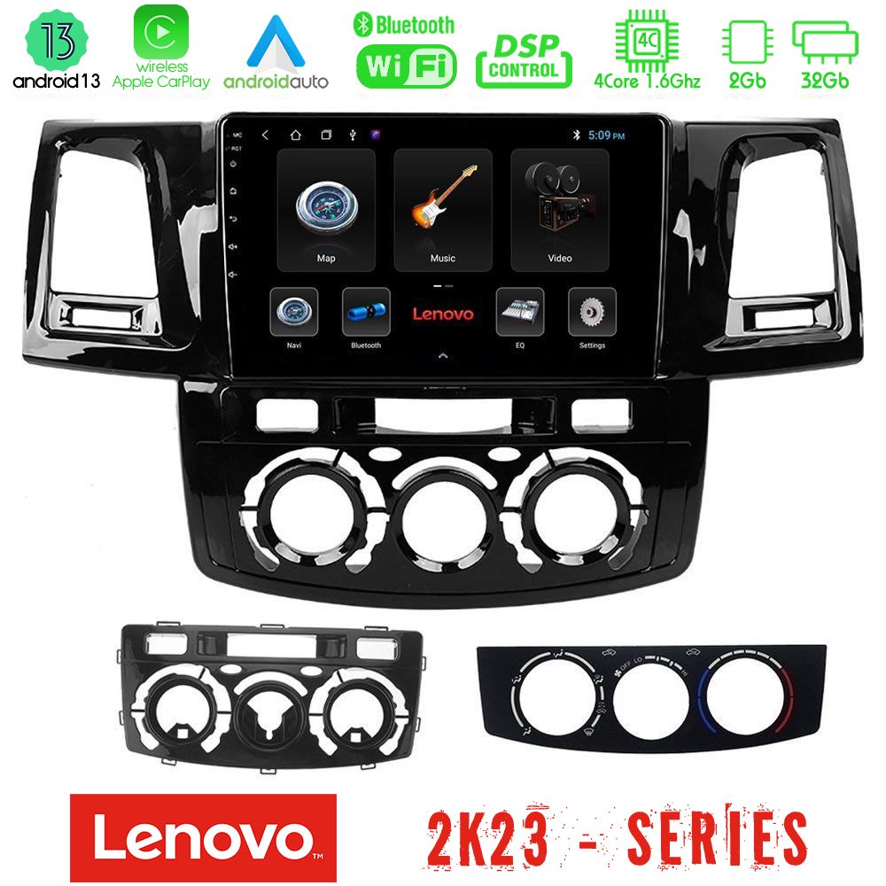 Lenovo Car Pad Toyota Hilux 2007-2011 4Core Android 13 2+32GB Navigation Multimedia Tablet 9" - U-LEN-TY0571