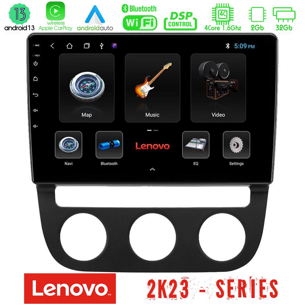 Lenovo Car Pad VW Jetta 4Core Android 13 2+32GB Navigation Multimedia Tablet 10" - U-LEN-VW0394